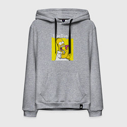Толстовка-худи хлопковая мужская Гомер с пончиком, цвет: меланж