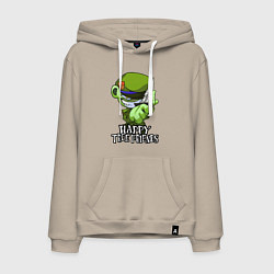 Толстовка-худи хлопковая мужская Happy three friends - Flippy, цвет: миндальный