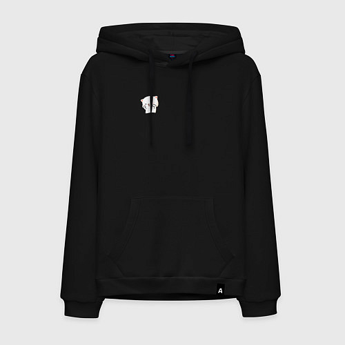 Мужская толстовка-худи Милый белый котик для пары / Черный – фото 1