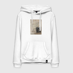 Толстовка-худи хлопковая мужская Mosa geometry, цвет: белый