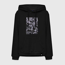 Толстовка-худи хлопковая мужская Nirvana grunge, цвет: черный