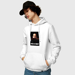 Толстовка-худи хлопковая мужская Lucille is thirsty, цвет: белый — фото 2