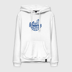 Толстовка-худи хлопковая мужская Team Dallas Mavericks, цвет: белый
