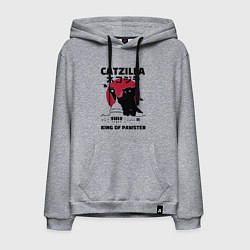 Толстовка-худи хлопковая мужская Котзилла, цвет: меланж