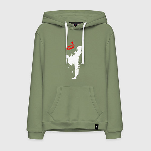 Мужская толстовка-худи Кикбоксинг - атака / Авокадо – фото 1