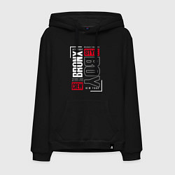 Толстовка-худи хлопковая мужская Bronx style, цвет: черный