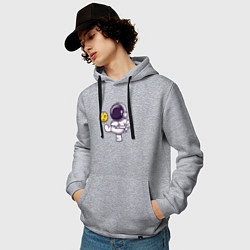 Толстовка-худи хлопковая мужская Moon football, цвет: меланж — фото 2