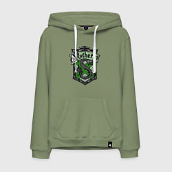 Толстовка-худи хлопковая мужская Slytherin emblem, цвет: авокадо