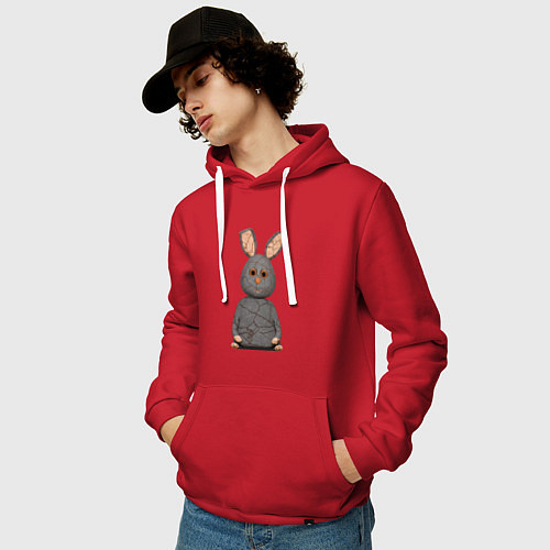 Мужская толстовка-худи Cartoon hare character / Красный – фото 3