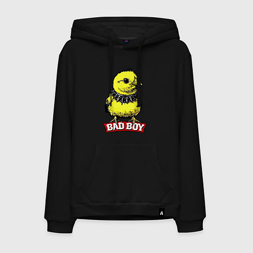 Мужская толстовка-худи Bad boy chicken / Черный – фото 1