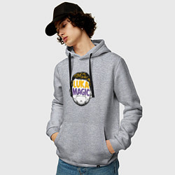 Толстовка-худи хлопковая мужская Luka magic face, цвет: меланж — фото 2