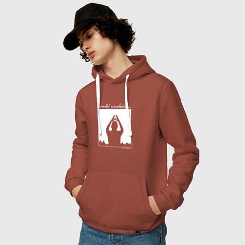 Мужская толстовка-худи Depeche Mode world violation / Кирпичный – фото 3