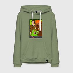 Толстовка-худи хлопковая мужская Ghostbuster - Peter Slimer Pumpkinhead, цвет: авокадо