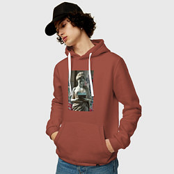 Толстовка-худи хлопковая мужская Стрит арт и античность, цвет: кирпичный — фото 2