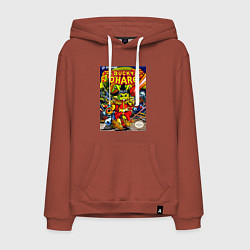 Толстовка-худи хлопковая мужская Баки о хэр, цвет: кирпичный