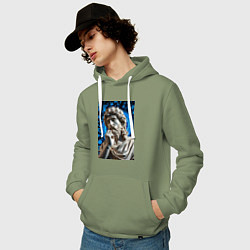 Толстовка-худи хлопковая мужская Античность и математика, цвет: авокадо — фото 2