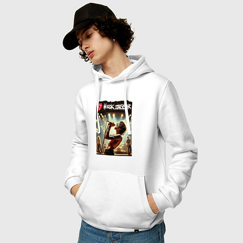 Мужская толстовка-худи Мик Джагер - Роллинг Стоунз / Белый – фото 3