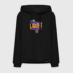 Толстовка-худи хлопковая мужская Lakers basketball play, цвет: черный