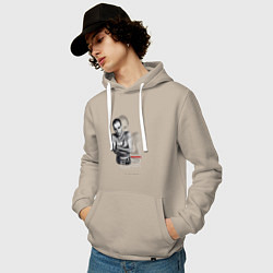 Толстовка-худи хлопковая мужская Underworld - trainspotting born slippy, цвет: миндальный — фото 2