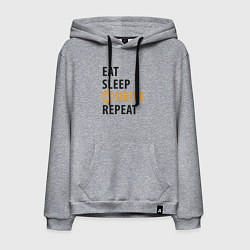 Толстовка-худи хлопковая мужская Есть спать ехать, цвет: меланж