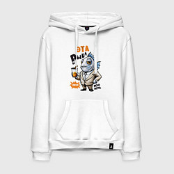 Толстовка-худи хлопковая мужская Про жизнь рыбы - прикольная надпись, цвет: белый