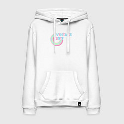 Толстовка-худи хлопковая мужская Винтаж 2019, цвет: белый