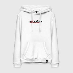 Толстовка-худи хлопковая мужская Brooklyn USA, цвет: белый