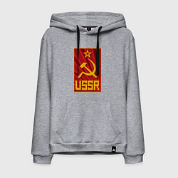Толстовка-худи хлопковая мужская USSR style, цвет: меланж