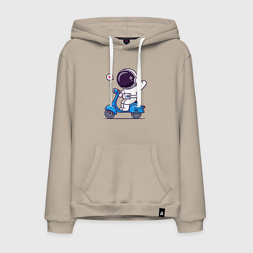 Мужская толстовка-худи Moto spaceman / Миндальный – фото 1