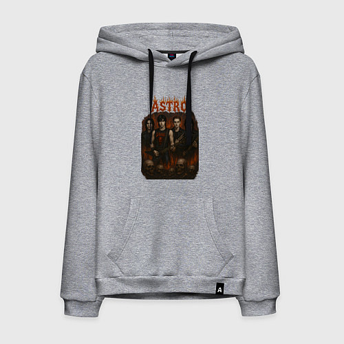 Мужская толстовка-худи Astro в стиле хэви метал / Меланж – фото 1