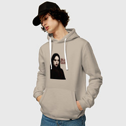 Толстовка-худи хлопковая мужская Билли Айлиш готический стиль, цвет: миндальный — фото 2