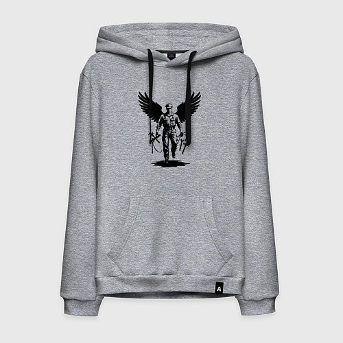Мужская толстовка-худи Крылатый мастер с инструментами / Меланж – фото 1