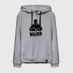 Толстовка-худи хлопковая мужская Газосварщик, цвет: меланж