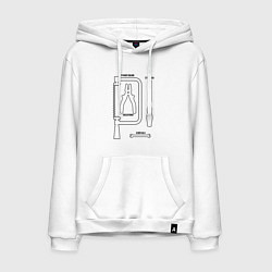 Толстовка-худи хлопковая мужская Инструменты строительные, цвет: белый