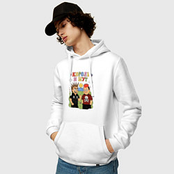 Толстовка-худи хлопковая мужская Король и Шут мультяшный стиль, цвет: белый — фото 2