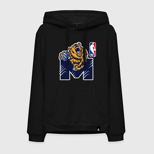 Мужская толстовка-худи Гриззлис баскетбол / Черный – фото 1