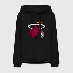 Толстовка-худи хлопковая мужская Майами Хит - команда НБА, цвет: черный
