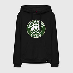 Толстовка-худи хлопковая мужская Милуоки Бакс - команда, цвет: черный