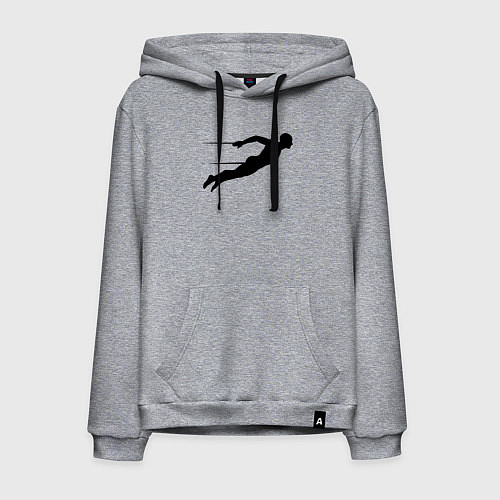 Мужская толстовка-худи Скорость плавца / Меланж – фото 1