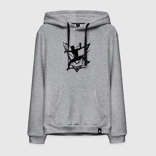 Мужская толстовка-худи Прыжки на батуте граффити / Меланж – фото 1