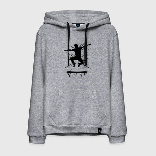 Мужская толстовка-худи Прыжок на батуте / Меланж – фото 1