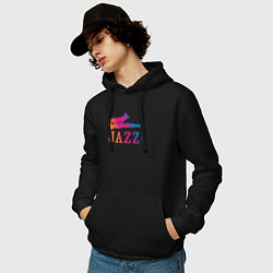 Толстовка-худи хлопковая мужская Jazz vibe, цвет: черный — фото 2