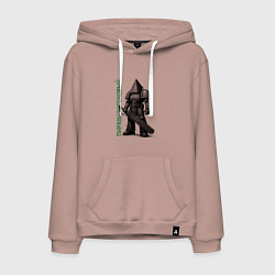 Толстовка-худи хлопковая мужская Пирамидоголовый с цепным мечом, цвет: пыльно-розовый