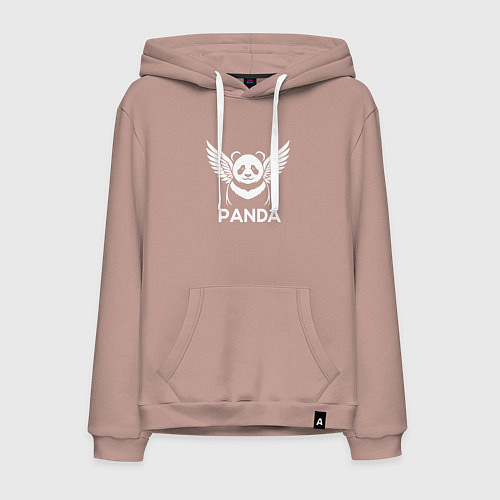 Мужская толстовка-худи Панда с крыльями / Пыльно-розовый – фото 1