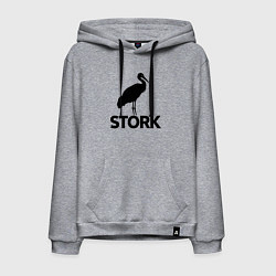 Толстовка-худи хлопковая мужская Черный аист, цвет: меланж
