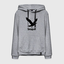 Толстовка-худи хлопковая мужская Черная чайка, цвет: меланж