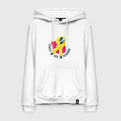 Толстовка-худи хлопковая мужская Космическое лето, цвет: белый