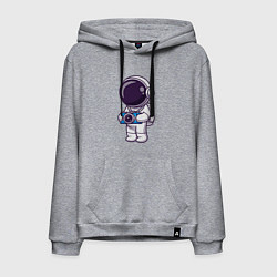 Толстовка-худи хлопковая мужская Космонавт фотограф, цвет: меланж