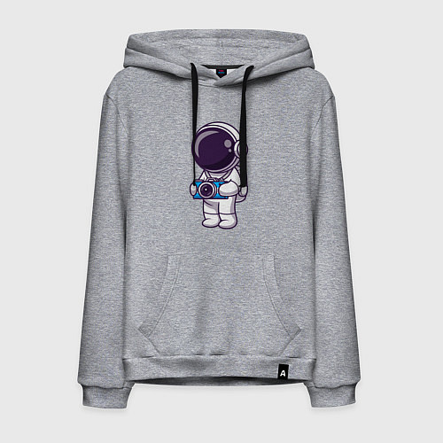Мужская толстовка-худи Космонавт фотограф / Меланж – фото 1