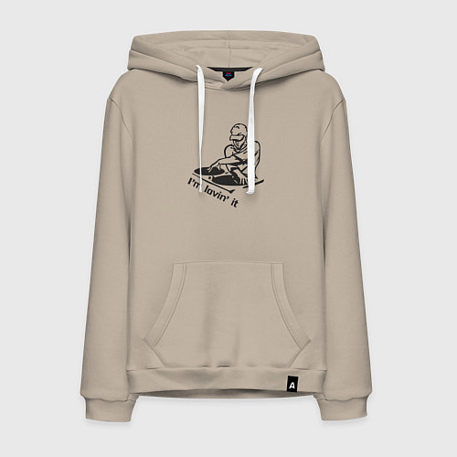 Мужская толстовка-худи Люблю диджеинг / Миндальный – фото 1